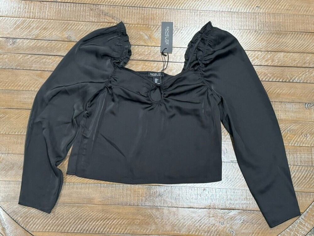 Rachel Zoe Women's Satin Top Size M - Rhinestone Neck Piece Missing - See Pics